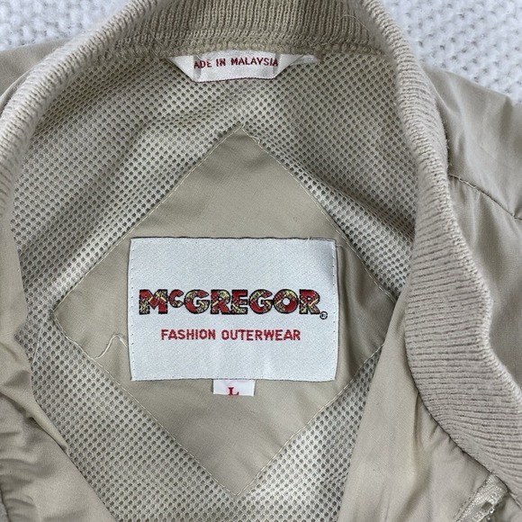 Vintage men's McGregor Bomber Lightweight Jacket Full‎ Zip Windbreaker Lg 80 - Picture 3 of 11